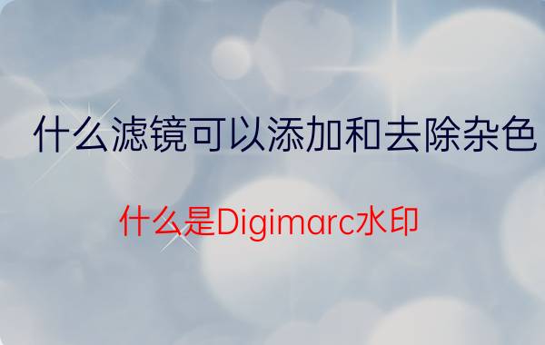 什么滤镜可以添加和去除杂色 什么是Digimarc水印？